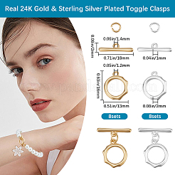 16Pcs 2 Colors Brass Toggle Clasps&nbsp;KK-BBC0016-64