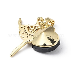 Real 18K Gold Plated Rack Plating Brass Micro Pave Clear Cubic Zirconia Pendants&nbsp;KK-C015-15G-03