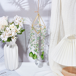 Crystal Glass & Iron Hanging Suncatchers&nbsp;HJEW-SP0001-87
