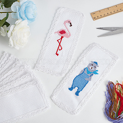 Polyester Lace Aida Cloth Bookmarks for Cross Stitch Making&nbsp;AJEW-WH0248-374