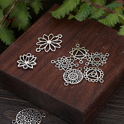Chakra Tibetan Style Alloy Links&nbsp;TIBE-SC0001-08AS-FF