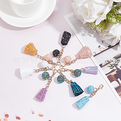 8Pcs 8 Colors Laser Style Sequins Cloth Ball Tassel Pendant Decoration&nbsp;KEYC-WR0001-23