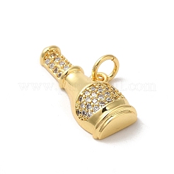 Rack Plating Brass Clear Cubic Zirconia Pendants&nbsp;KK-Z056-25G