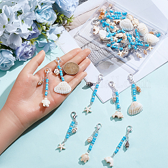 24Pcs 4 Styles Shell Pendant Decorations&nbsp;HJEW-BM0001-37