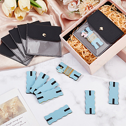 6Pcs Square PU Leather Jewelry Storage Bags with Iron Button&nbsp;ABAG-OC0001-18C