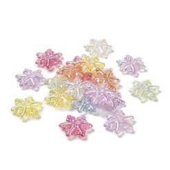 Christmas Snowflake UV Plating Luminous Rainbow Iridescent Acrylic Beads&nbsp;LACR-R001-07A