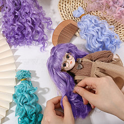 4Pcs 4 Colors PP Doll Wig Long Curly Hair&nbsp;DIY-GL0006-20A