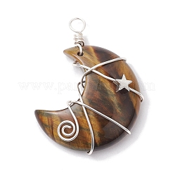 Natural Mixed Stone Copper Wire Wrapped Pendants&nbsp;PALLOY-JF02686