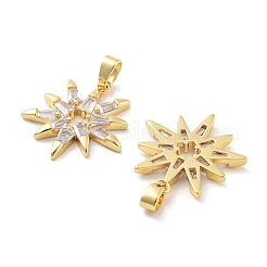 Rack Plating Brass Micro Pave Clear Cubic Zirconia Pendants&nbsp;KK-C063-04G