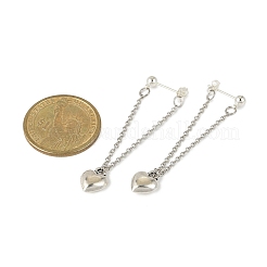 Heart Alloy Dangle Stud Earrings&nbsp;EJEW-JE06366-02