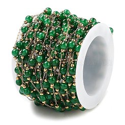 Handmade Round Dyed Natural Malaysia Jade Beaded Chains&nbsp;CHS-P019-08G-E