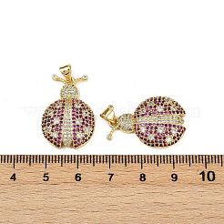 Brass Micro Pave Cubic Zirconia Pendants&nbsp;KK-S526-40G
