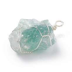3Pcs 3 Styles Rough Raw Natural Rose Quartz & Quartz Crystal & Green Aventurine Big Pendants&nbsp;PALLOY-JF01391