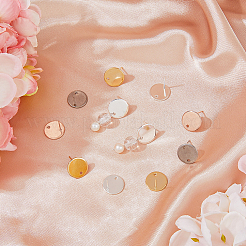 24Pcs 4 Colors 201 Stainless Steel Stud Earring Findings&nbsp;STAS-FH0001-78