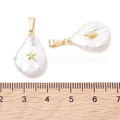 Natural Baroque Keshi Pearl Pendants&nbsp;PALLOY-JF05476