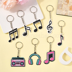 8 Pcs 8 Styles PVC Pendant Keychains&nbsp;KEYC-YW0001-25