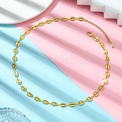 Brass Coffee Bean Chain Necklace for Women&nbsp;NJEW-JN04910