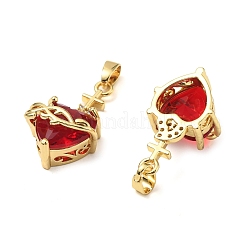 Brass Micro Pave Cubic Zirconia Pendants&nbsp;KK-G533-08G