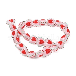 Baking Paint Glass Bumpy Beads Heart&nbsp;LAMP-V001-09I