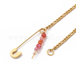 201 Stainless Steel Safety Pins Pendant Necklaces&nbsp;NJEW-JN03002