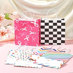 12Pcs 6 Colors Print Paper Packing Tote Bags&nbsp;CARB-FS0001-05