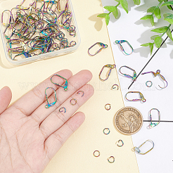 50Pcs Rainbow Color 304 Stainless Steel Leverback Earring Findings&nbsp;DIY-DC0001-52