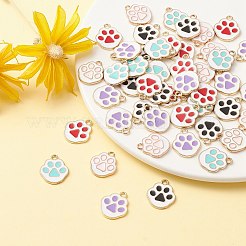 50Pcs 5 Colors Alloy Enamel Pendants&nbsp;ENAM-CJ0004-27