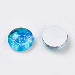 Luminous Constellation Pattern Glass Cabochons&nbsp;X-GGLA-WH0001-02
