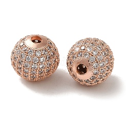 Rack Plating Brass Pave Clear Cubic Zirconia Beads&nbsp;KK-M285-09RG