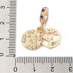 Rack Plating Alloy Colorful Rhinestone European Dangle Charms&nbsp;PALLOY-S189-43G
