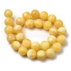 Natural Yellow Jade Beadd Strands&nbsp;G-A274-A01-14mm