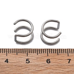 304 Stainless Steel 2 Line Hoop Clip on Nose Rings&nbsp;AJEW-A062-07P