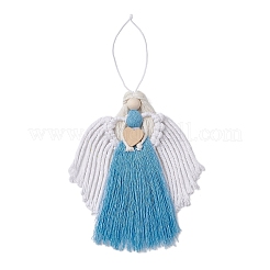 Handmade Macrame Cotton Angel Hanging Ornaments&nbsp;HJEW-JM02760-01
