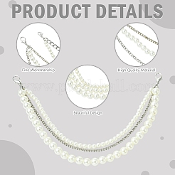 4Pcs 4 Styles Zinc Alloy and ABS Pearl Chains&nbsp;FIND-CJ0004-48