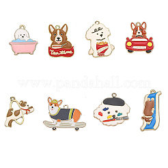 8Pcs 8 Styles Alloy Enamel Pendants&nbsp;ENAM-FP0002-76