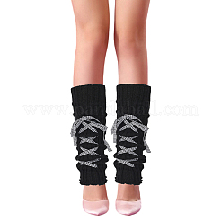 Bowknot Polycotton Leg Sleeves&nbsp;AJEW-WH20042-84D
