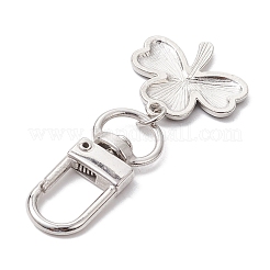 Lucky Clover Alloy Enamel Pendant Decoration&nbsp;HJEW-JM02502-02