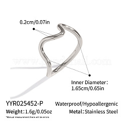 Wave 304 Stainless Steel Finger Rings&nbsp;AE9159-2