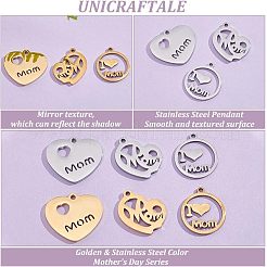 12Pcs 6 Style 304 Stainless Steel Pendants&nbsp;STAS-UN0039-83