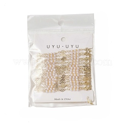 Rack Plating Golden Brass Flat Round with Heart Link Chains&nbsp;CHC-C026-26