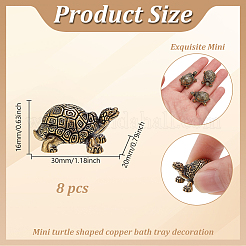8Pcs Brass Tortoise Figurine Statue for Living Room Table Home Decoration&nbsp;DJEW-GO0001-12