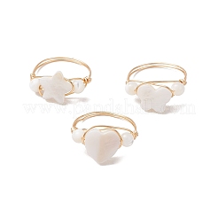 Star/Heart/Butterfly Shell Finger Rings&nbsp;RJEW-JR00846