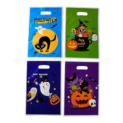 50Pcs 4 Styles Halloween Printed OPP Cellophane Packaging Bags with Die Hole Handles&nbsp;ABAG-C013-01