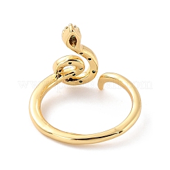 Spiral Snake Cubic Zirconia Cuff Rings&nbsp;RJEW-C017-09G-01-RS