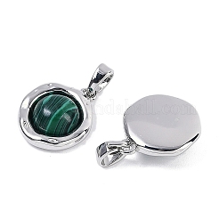 Synthetic Malachite Flat Round Charms&nbsp;KK-U043-42G-D
