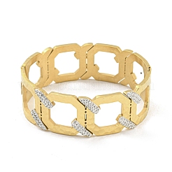 304 Stainless Steel Pave Crystal Rhinestone Hollow Out Hinged Bangles for Women&nbsp;BJEW-D044-09G