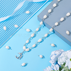 50Pcs Natural Cultured Freshwater Pearl Bead Connector Charms&nbsp;PEAR-HY0001-03