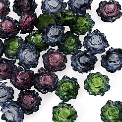 30Pcs 3 Colors Resin Rose Flower Cabochons&nbsp;CRES-TA0001-96