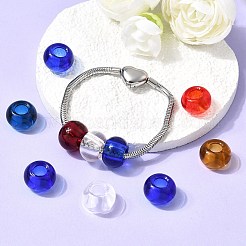 Mixed Color Handmade Rondelle Lampwork Large Hole European Beads&nbsp;X-GPDL-D003-M-1