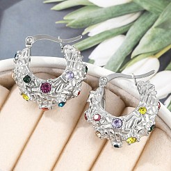 304 Stainless Steel Moon Hoop Earrings&nbsp;EJEW-A119-06P